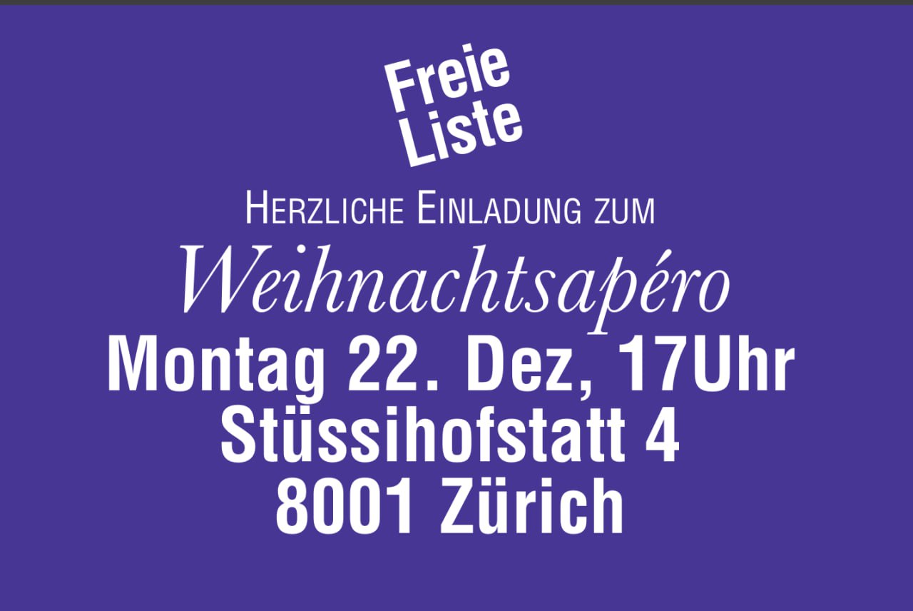 Weihnachtsapéro der Freien Liste